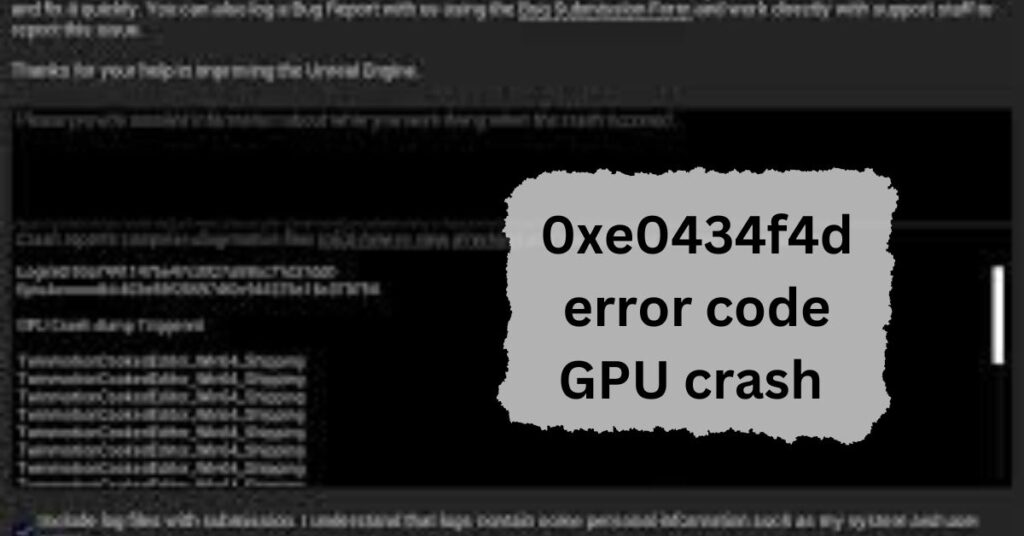 0xe0434f4d error code GPU crash​